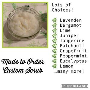 Custom sugar scrub, hand crafted, made to order.